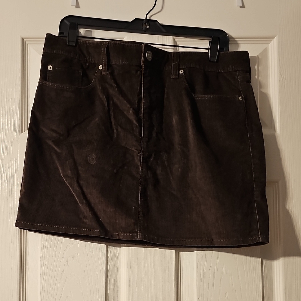 Classic Brown Corduroy Skirt